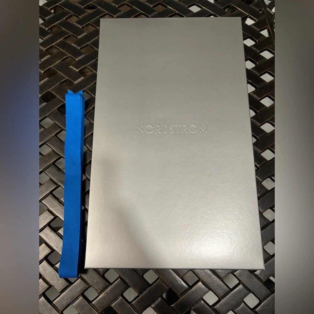 Nordstrom Silver Box with Blue Ribbon